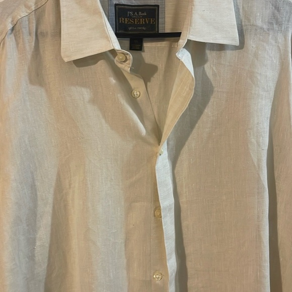 Jos. A. Bank Cream Casual Button Down Shirt - Picture 3 of 9